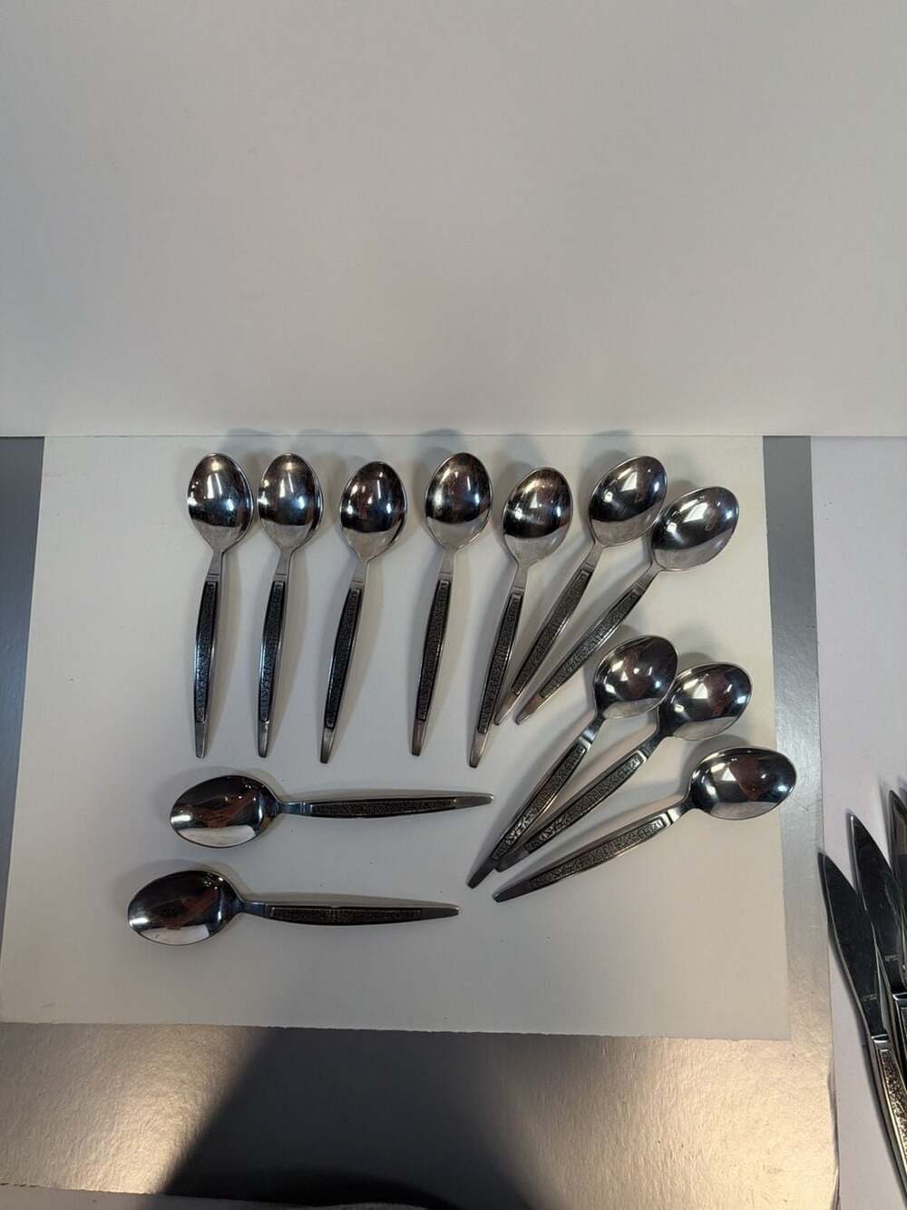 Set of‎ 12 Arthur Salm ASF3 Dynasty Stainless Steel Soup Spoons Japan